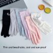 Free Code Summer Sunscreen UV Protection Ice Silk Gloves - White - 2