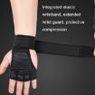 Black Anti-slip Weightlifting Gloves - Dumbbell Bar Wrist Support, L Size - 6
