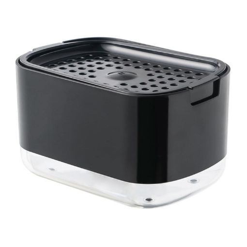 Black Press Type Soap Dispenser with Double Layer Drainage Soap Dish - 1