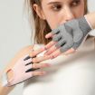 Sakura Pink Non-slip Shock-absorbing Half-finger Yoga Sports Gloves, Size S - 8