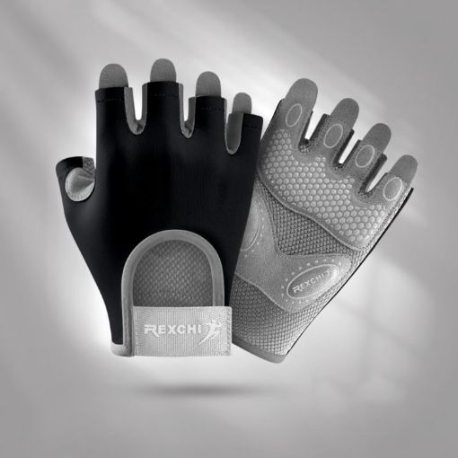 Yoga Sports Gloves - Non-slip, Shock-absorbing, Half-finger, Size M, Black - 1
