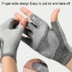 Yoga Sports Gloves - Non-slip, Shock-absorbing, Half-finger, Size M, Black - 4