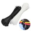 100pcs 8x350mm Black Self-Locking Nylon Cable Ties 7.6mm Wide Bundle - 2