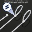 100pcs 8x350mm Black Self-Locking Nylon Cable Ties 7.6mm Wide Bundle - 5