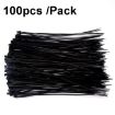 100pcs 8x400mm Self-Locking Nylon Cable Ties 7.6mm Wide Black - 1