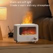USB White Noise Flame Fire Aromatherapy Humidifier - Large Spray (White) - 4