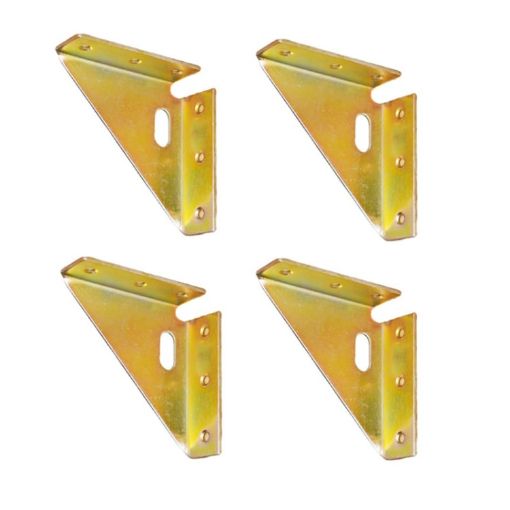 Triangle Corners Anti-Shaking Fixing Fittings for Bed Frame, 4pcs Set, Bronze - 1