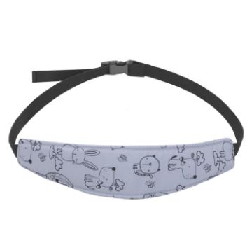 Gray Animal Baby Head Restraint Belt - Child Car Safety Seat Support - 1