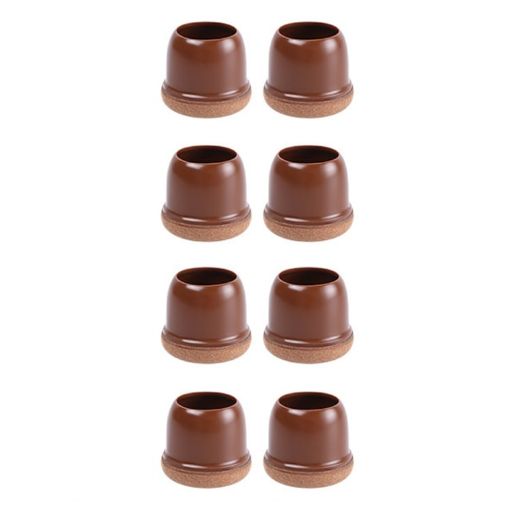 Small Round Table & Chair Leg Covers - 8pcs Set, 0.75" Light Brown Protectors - 1