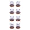 8pcs 0.75" Round Table Chair Leg Covers for Tiles/Wood Floors (Clear) - 1