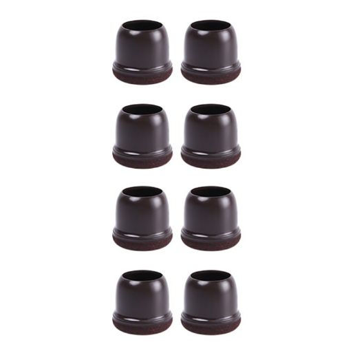 Large 1.25" Round Table & Chair Leg Covers 8pcs Set - Dark Brown - 1
