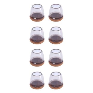 2" Enlarged 8pcs Round Table & Chair Leg Covers for Floors (Transparent) - 1