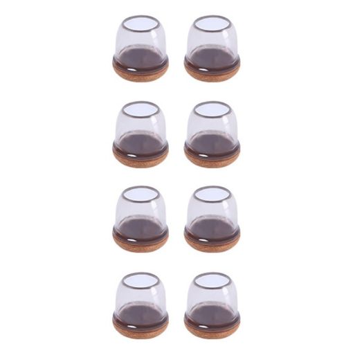 2" Enlarged 8pcs Round Table & Chair Leg Covers for Floors (Transparent) - 1