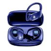 T16 Blue TWS Ear-mounted Bluetooth Earphones with LED Display & Noise Reduction - 1
