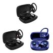 T16 Blue TWS Ear-mounted Bluetooth Earphones with LED Display & Noise Reduction - 2