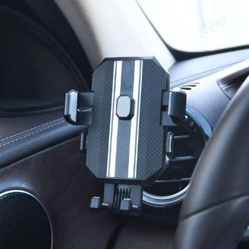 Grey Knob Type Car Air Conditioner Outlet Phone Holder for Navigation - 1