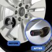 Tricolour Car Wheel Valve Cap - Aluminium Alloy Checkered Black - 6