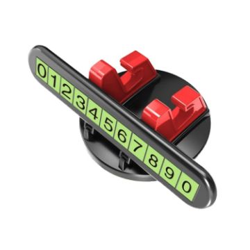 Red 2-in-1 Car Dashboard Phone Holder & Temporary Parking Sign - 1