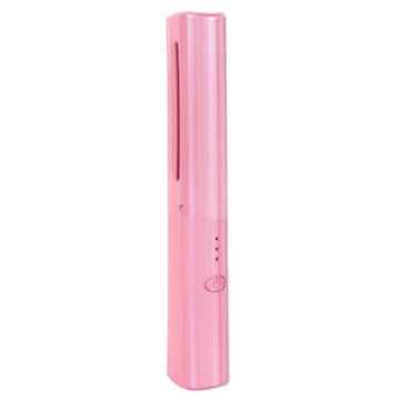 Portable USB Rechargeable Hair Curler & Straightening Comb - Pink - 1