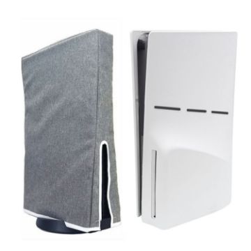 PS5 Slim Disc & Digital Dust Cover Case - Vertical Gray Protective - 1
