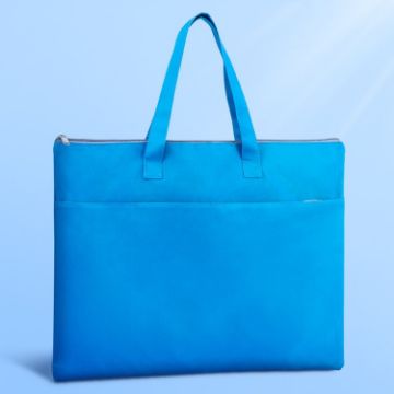 BeiDuoMei A3 Art Drawing Handbag - Simple Blue Student File Storage Bag - 1