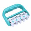 Green Handheld Curved Five-row Iron Column Roller Soothing Massager - 2