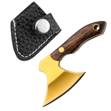 Mini Knife Keychain with Holster - Portable Axe Gold Pendant Accessory - 1