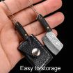 Mini Knife Keychain with Holster - Long Kitchen Knife Laser Pattern - 6