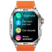 K63 1.96" Heart Rate/Blood Oxygen Smart Watch, Bluetooth Call, Orange - 1