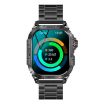 K63 1.96" Heart Rate/Blood Oxygen Smart Watch, Black Steel Band - 1