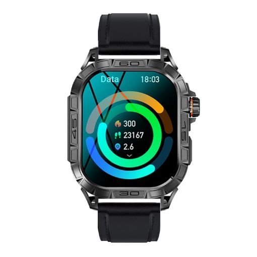 K63 1.96" Heart Rate/Blood Oxygen Bluetooth Call Sports Smartwatch Black - 1