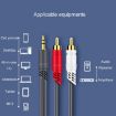 JINGHUA 3.5mm to 2RCA Audio Cable, 3m Grey - Game Console/Outdoor Use - 5