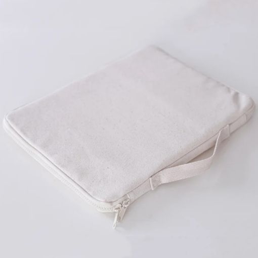 Kids Canvas Paintbrush Storage Bag & Crayon Organizer Pouch (Beige) - 1