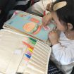Kids Canvas Paintbrush Storage Bag & Crayon Organizer Pouch (Beige) - 7
