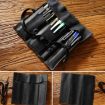 Retro Genuine Leather Pen Case - Tie Rope & Key, Crazy Horse Coffee - 4