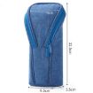 Large Capacity Blue Upright Pencil Case - Portable Office Exam Bag - 3