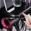 Small Black Wall Mounted Hair Dryer Holder - Hole-Free Aluminum Shelf - 8