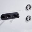Black Wall Mounted Hair Dryer Holder, Small 2 Loops, No-Drill Aluminum Shelf - 1