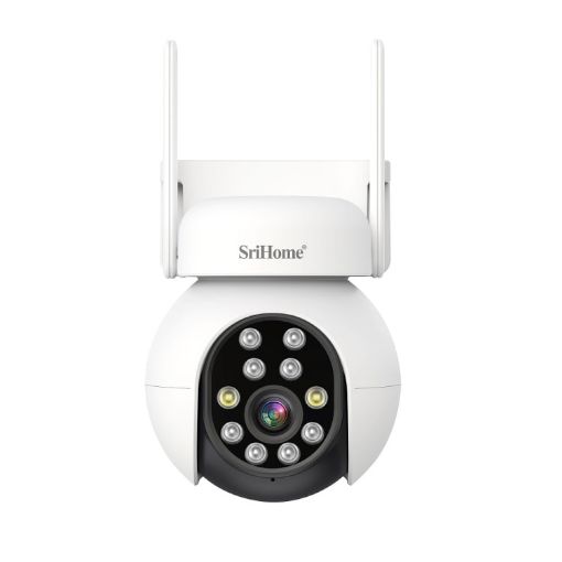 SriHome SH052 5MP PTZ IP Camera, AI Tracking, Night Vision, UK Plug - 1