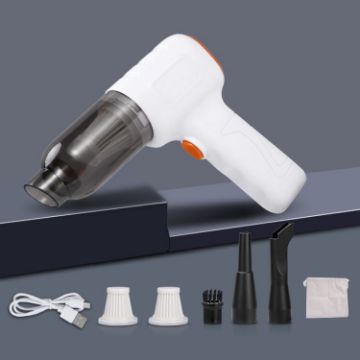 Wireless Car Vacuum Cleaner - 260W Brushless, 2 Filters, Storage Bag, White - 1