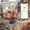 AirTag Tracker Silicone Sleeve Dog Collar, Reflective Nylon, Size L, Black - 8
