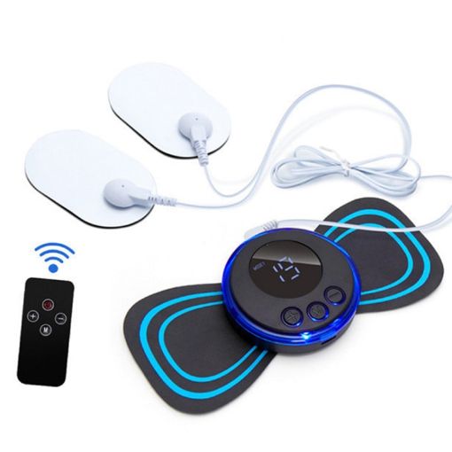 SC-195B Mini Cervical Massage Stickers EMS Pulse Therapy, 2-In-1 Remote - 1