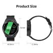 GT3Pro 1.28" Health Monitoring Smart Watch with NFC - Black Leather - 2