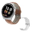 GT3Pro 1.28" Health Monitoring Smart Watch with NFC - Brown Leather - 1