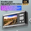 4K HD 60MP Dual Screen Selfie Camera, Optical Zoom, No Memory, White - 3