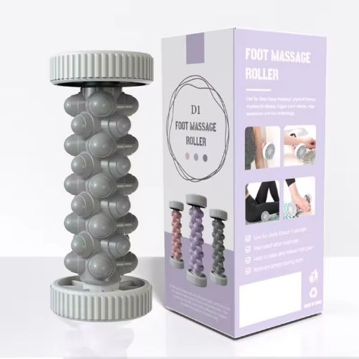 Gray Foot Massage Roller for Home Fitness & Muscle Relaxation - 1