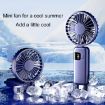 Portable Blue USB Charging Foldable Handheld Neck Fan with Digital Display - 3