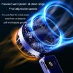 Portable Blue USB Charging Foldable Handheld Neck Fan with Digital Display - 5