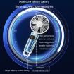 Portable Blue USB Charging Foldable Handheld Neck Fan with Digital Display - 7