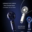 Portable Blue USB Charging Foldable Handheld Neck Fan with Digital Display - 8